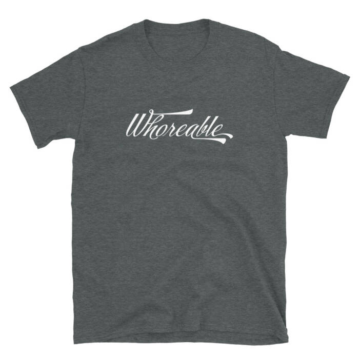 Whoreable - grey t-shirt for men - kinky - BDSM