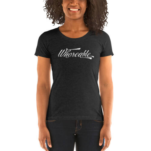 Whoreable - charcoal t-shirt for women - kinky - BDSM